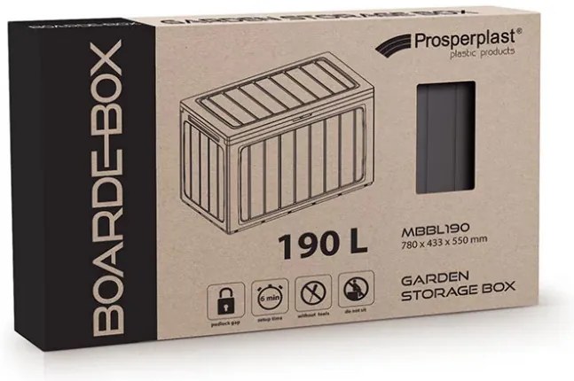 Prosperplast BOARDEBOX kerti doboz antracit 190L