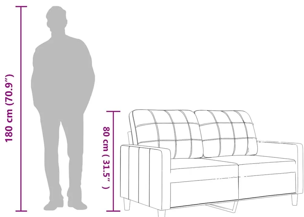 2 személyes fekete műbőr kanapé 120 cm