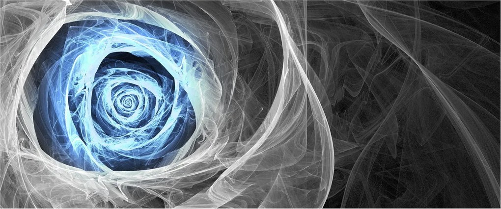 Kép - Absztrakt rózsa kék (120x50 cm)