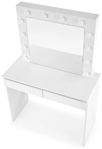 Sminkasztal LED-világítással HOLLYWOOD 140x94 cm fehér