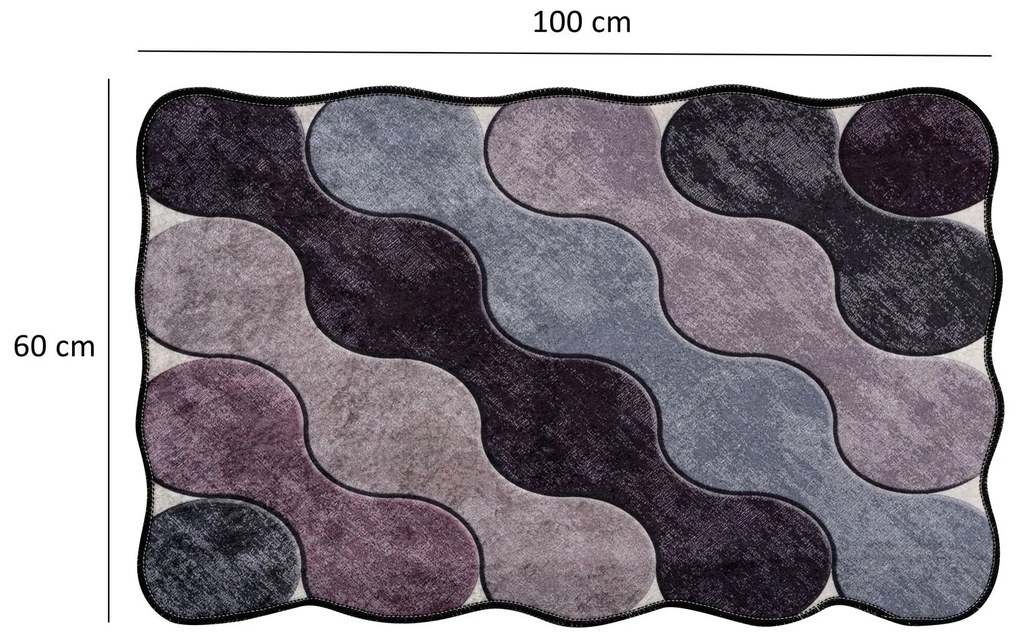 Fürdőszobaszőnyeg Szett (2 db) Circle - Purple