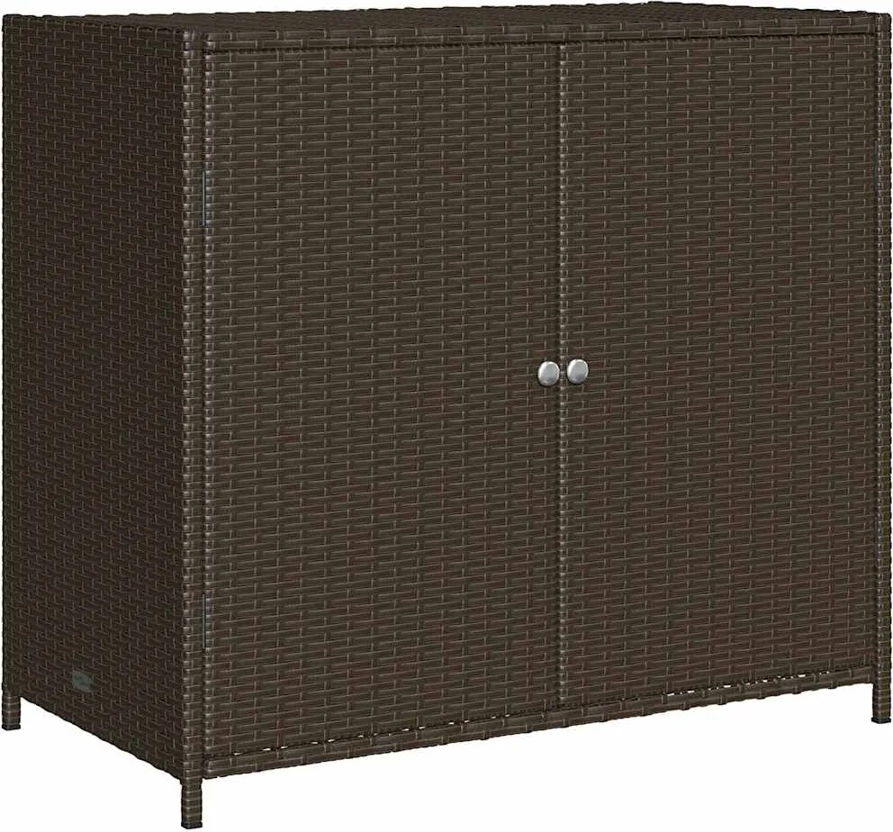 vidaXL barna polyrattan kerti tárolószekrény 83x45x76 cm