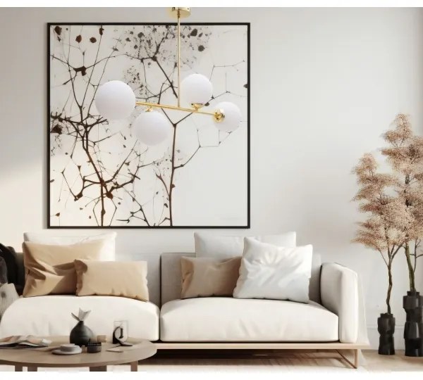 Csillár rúdon FIRA 4xE27/60W/230V arany