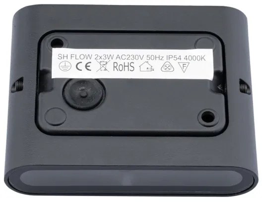 LED Kültéri fali lámpa FLOW 2xLED/3W/230V IP54 fekete