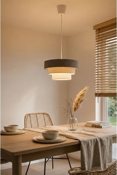 BRILAGI - Kábeles függeszték LUNETA 1xE27/60W/230V átm. 40 cm szürke/krém/fehér