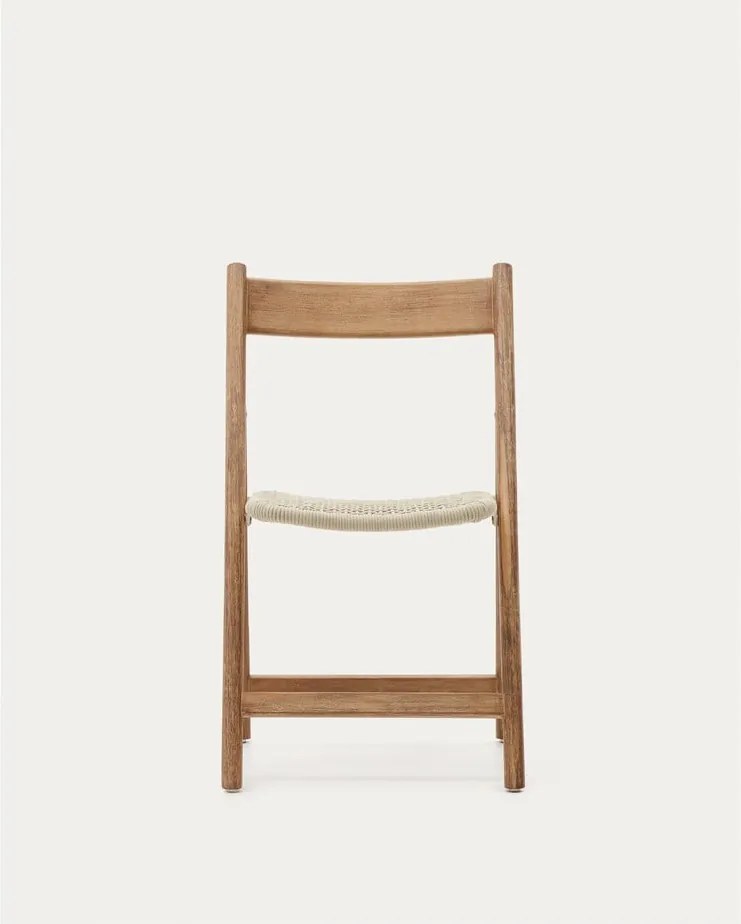 Fehér-natúr színű tömörfa kerti szék Dandara – Kave Home