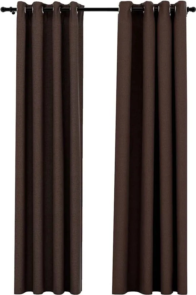vidaXL 2 db tópszínű vászonhatású sötétítőfüggöny 140 x 245 cm