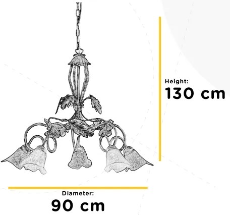 ONLI - Csillár láncon MARILENA 5xE14/6W/230V