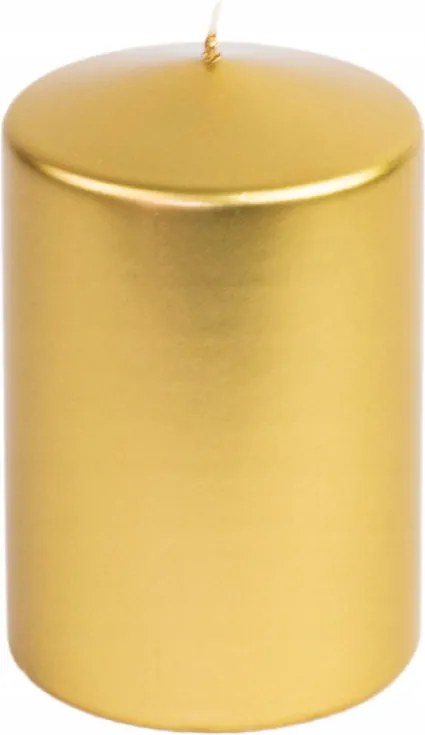 Elegáns dekoratív gyertya klasszikus metál arany 10x15 cm