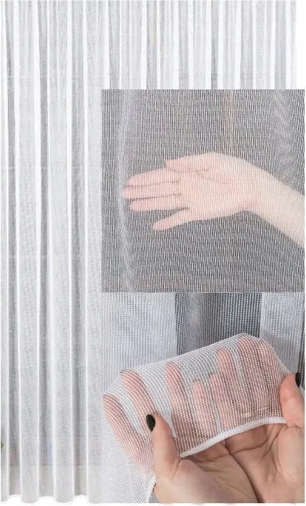 Függöny Fehér Nappali Függöny Stílus Lill Hullám Szalag 130x260