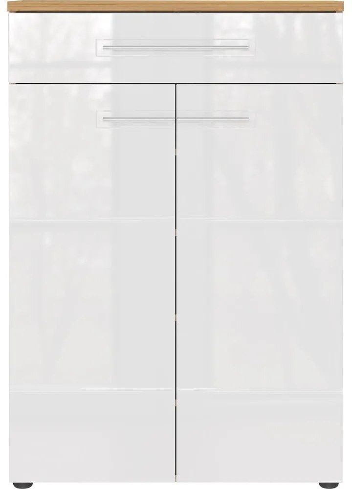 Fehér-natúr színű cipőtartó tölgyfa dekorral Aledo – Germania