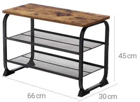 Cipőtároló DAVOR barna/fekete