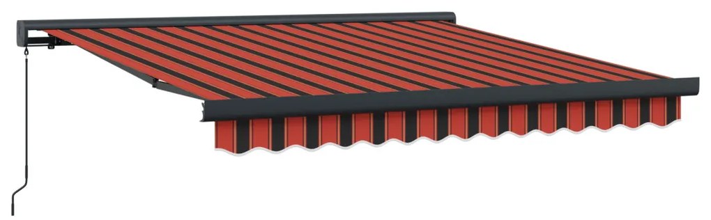 Manuális Behúzható Napellenző Narancs és Barna 300x250 cm