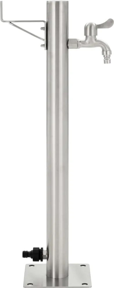 vidaXL rozsdamentes acél kerek kerti oszlop típusú vízcsap 65 cm