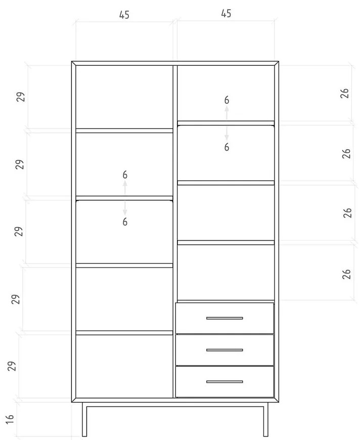 Natúr színű tölgyfa ruhásszekrény 97x176 cm Abies – The Beds
