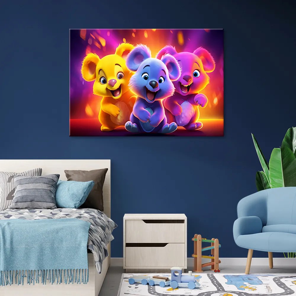 Gario Vászonkép Színes mackók Méret: 120 x 80 cm