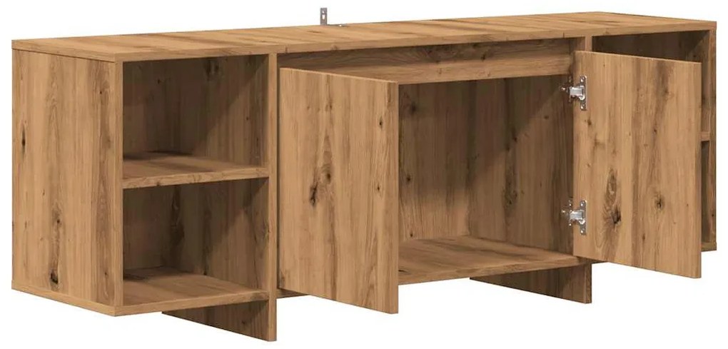 kézműves tölgy színű szerelt fa TV-szekrény 130 x 35 x 50 cm