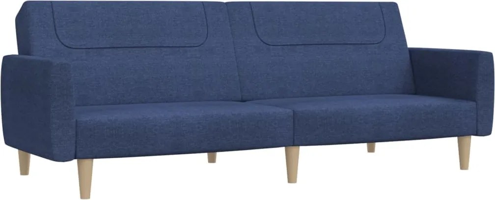 vidaXL kétszemélyes kék szövet kanapéágy