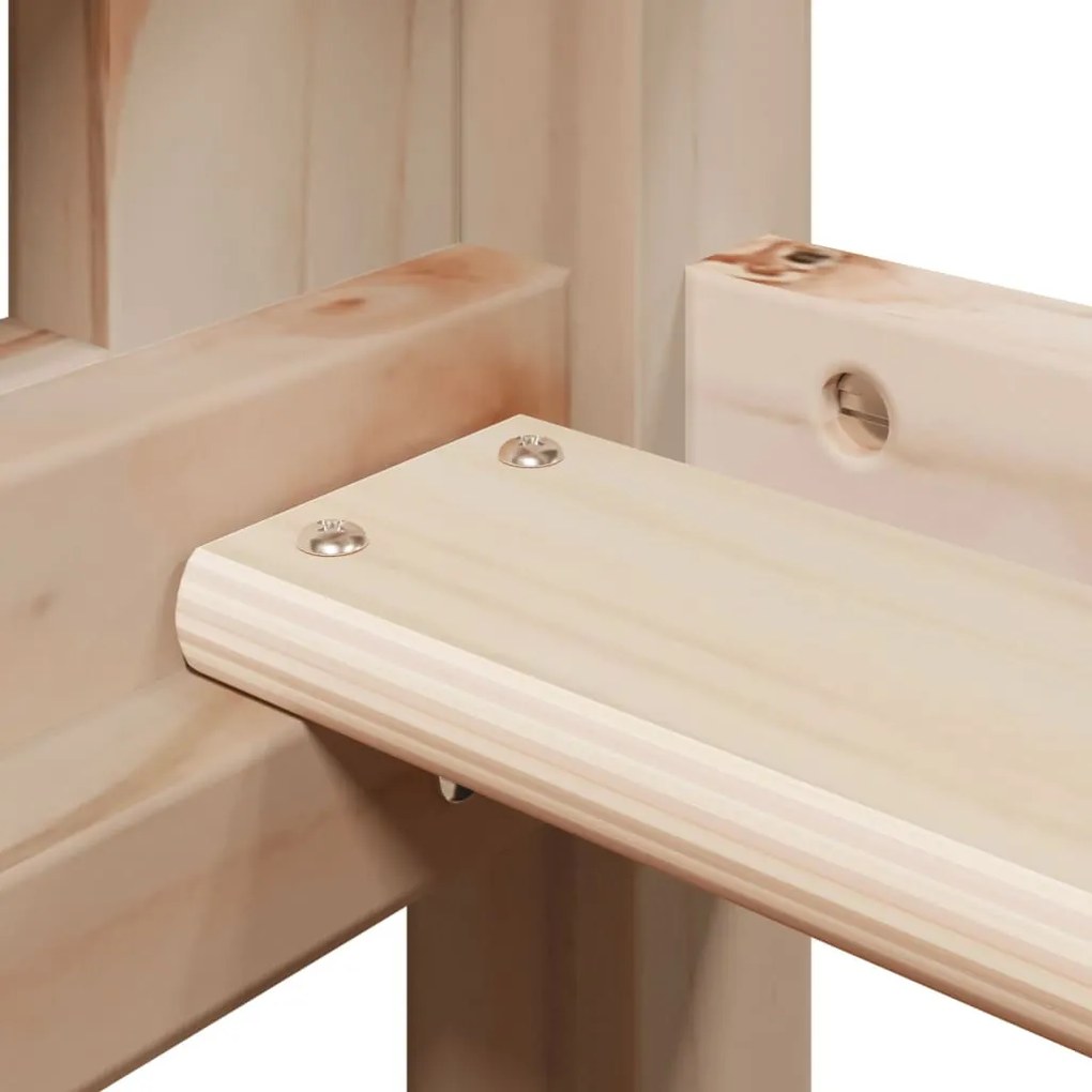 tömör fenyőfa galériaágy létrával és tetővel 90 x 200 cm