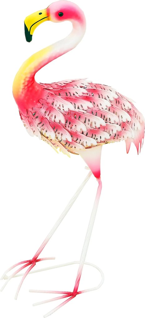 Outsunny Fémből készült Flamingó Kert Szobor – Flamingó Dísz Kültéri Dekoráció | Aosom