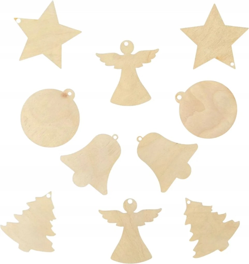 Fából készült karácsonyi díszek 50 db festéshez és díszítéshez Diy