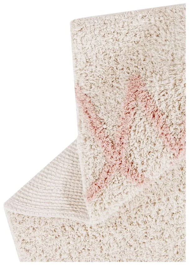 Rózsaszín-krémszínű mosható kézi szövésű pamut szőnyeg 120x160 cm Atlas Natural – Lorena Canals