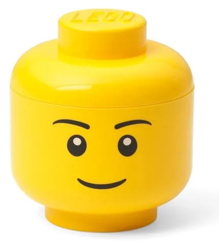 Sárga fej alakú tárolódoboz, fiú, 10,5 x 10,6 x 12 cm - LEGO®