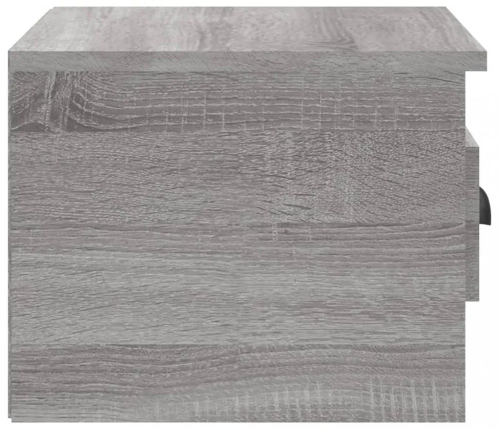 2 db szürke sonoma falra szerelhető éjjeliszekrény 41,5x36x28cm
