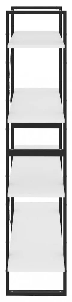 négyszintes fehér szerelt fa könyvszekrény 100 x 30 x 140 cm