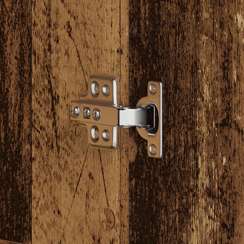 vidaXL Cipőszekrény polcokkal ajtóval Öreg fa 80 x 39 x 178 cm Faanyag