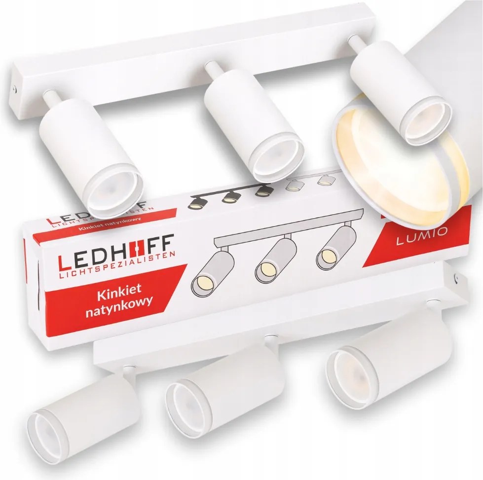 Led mennyezeti lámpa fehér fali lámpa 3x GU10 Lámpatest a szobába állítható