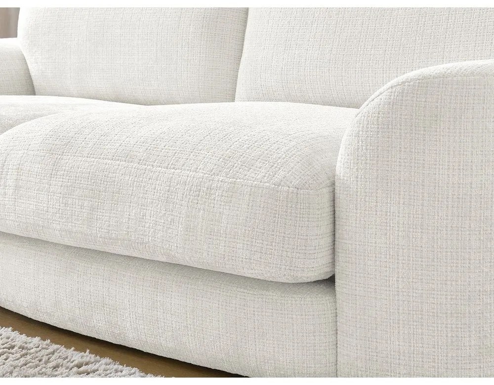 Fehér zsenília sarokkanapé (bal oldali-heverő résszel) Leonore – Bobochic Paris