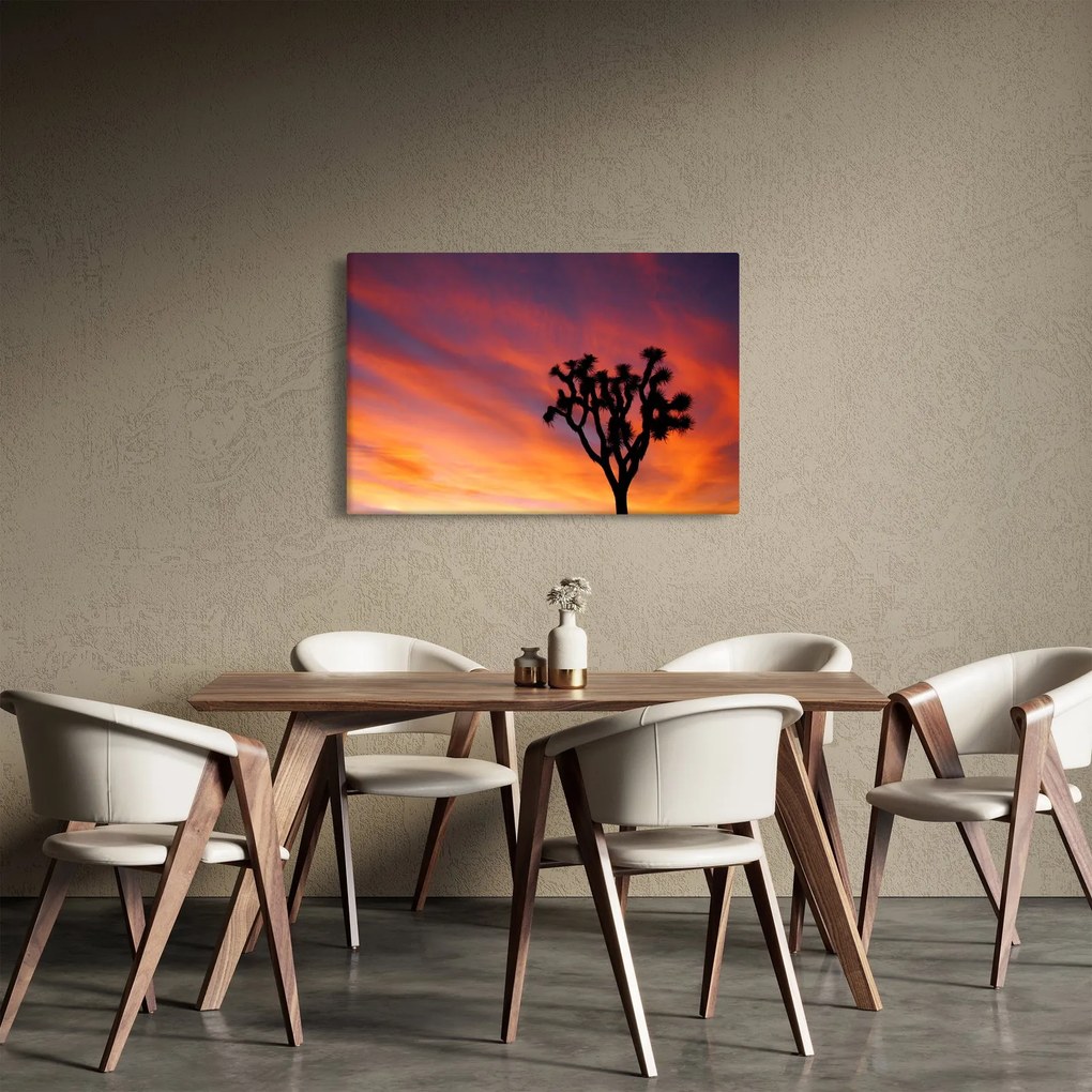 Naplemente egy fa sziluettje felett (90x60 cm)