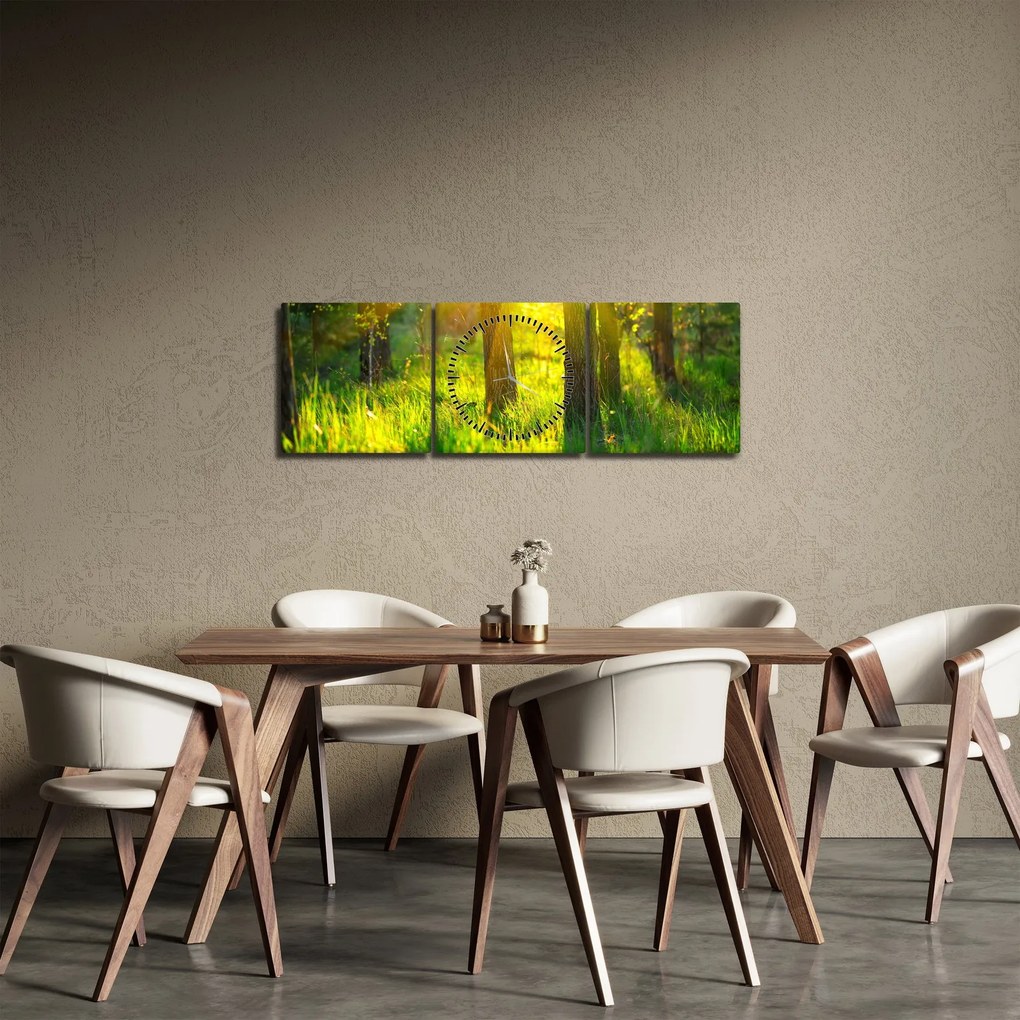 Kép - Az erdő tavaszi ébredése (órával) (90x30 cm)