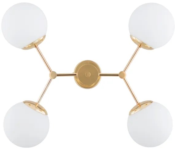 Csillár rúdon FOTON 4xE14/40W/230V arany/fehér