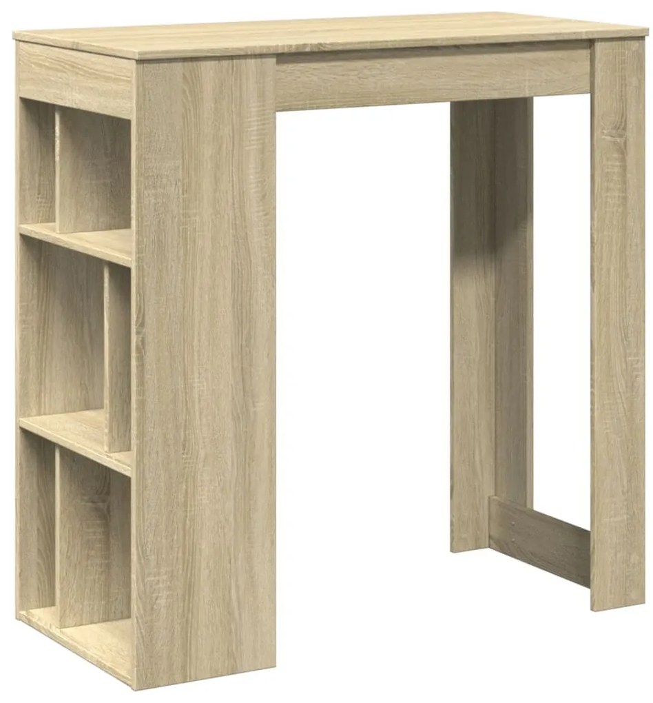sonoma tölgy szerelt fa bárasztal tárolókkal 102x50x103,5 cm