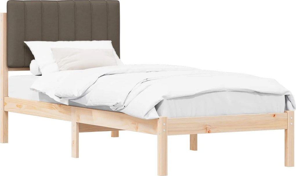 vidaXL Ágykeret Kárpitozott Fejtámlával Tópszínű 80 x 200 cm