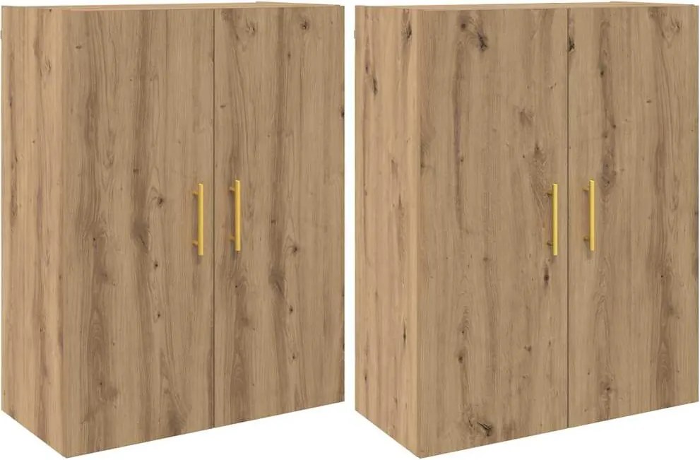 vidaXL Fali szekrény 2 pcs Artisan tölgy 69,5 x 34 x 90 cm Faanyag
