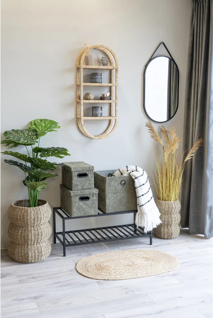 Bombay lábtörlő - Juta kötött, natúr, ovális 50x80 cm