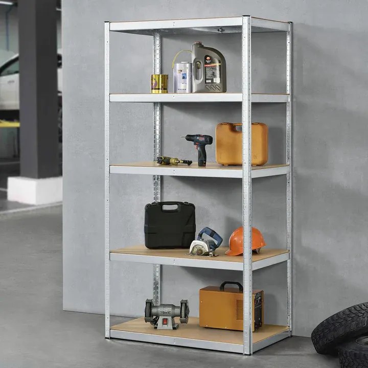 Juskys Polc 200x100x60 cm - ezüst