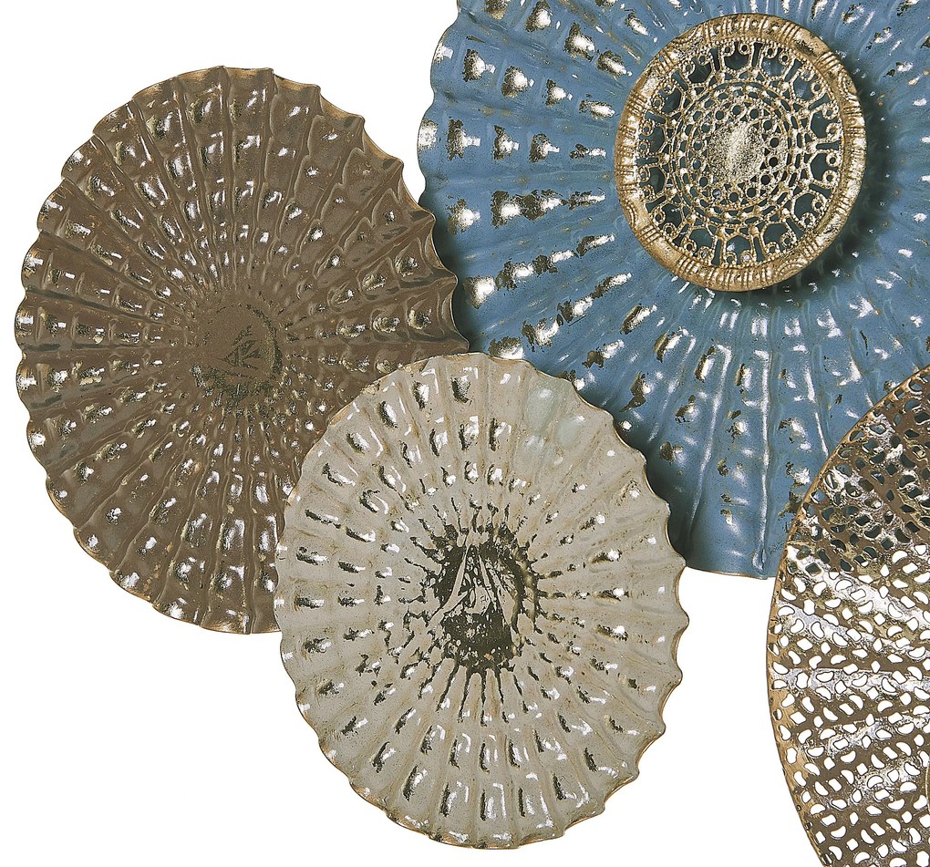 Fali Dekoráció Kék És Bézs Színben HASSIUM Beliani