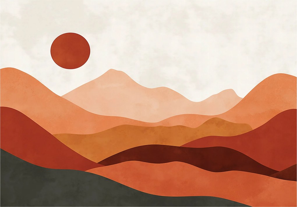 Fotótapéta Art Deco Hegyek Táj Hálószoba Nappali Tapéta Flizelina 250x175