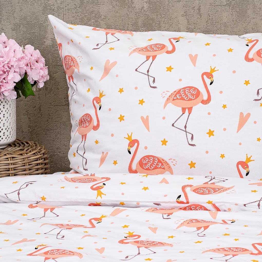4Home Flamingo gyerek pamut ágyneműhuzat, 140 x 200 vcm, 70 x 90 cm, 140 x 200 cm, 70 x 90 cm