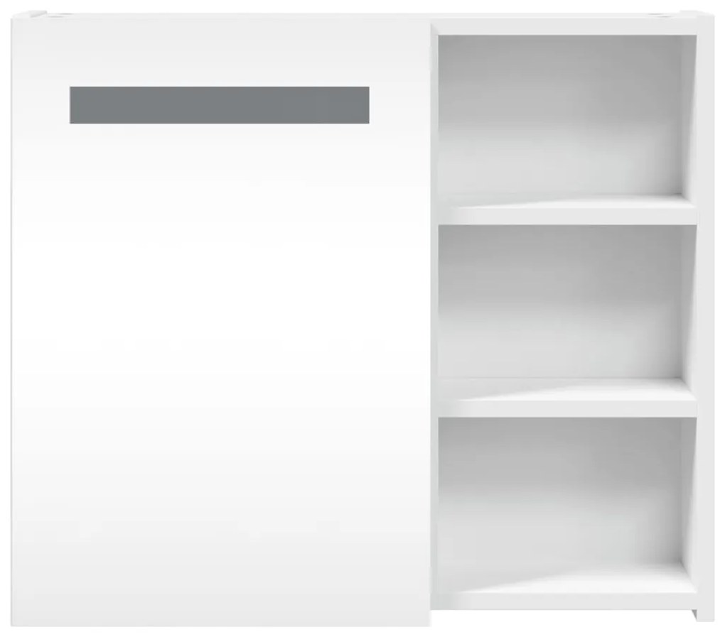 fehér tükrös fürdőszobaszekrény LED-del 60 x 13 x 52 cm
