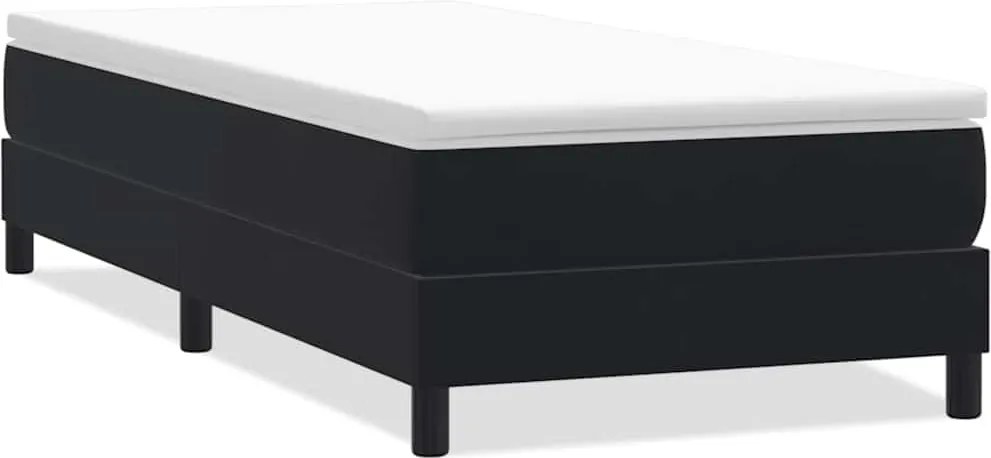 vidaXL fekete bársony rugós ágy matrac nélkül 100x210 cm