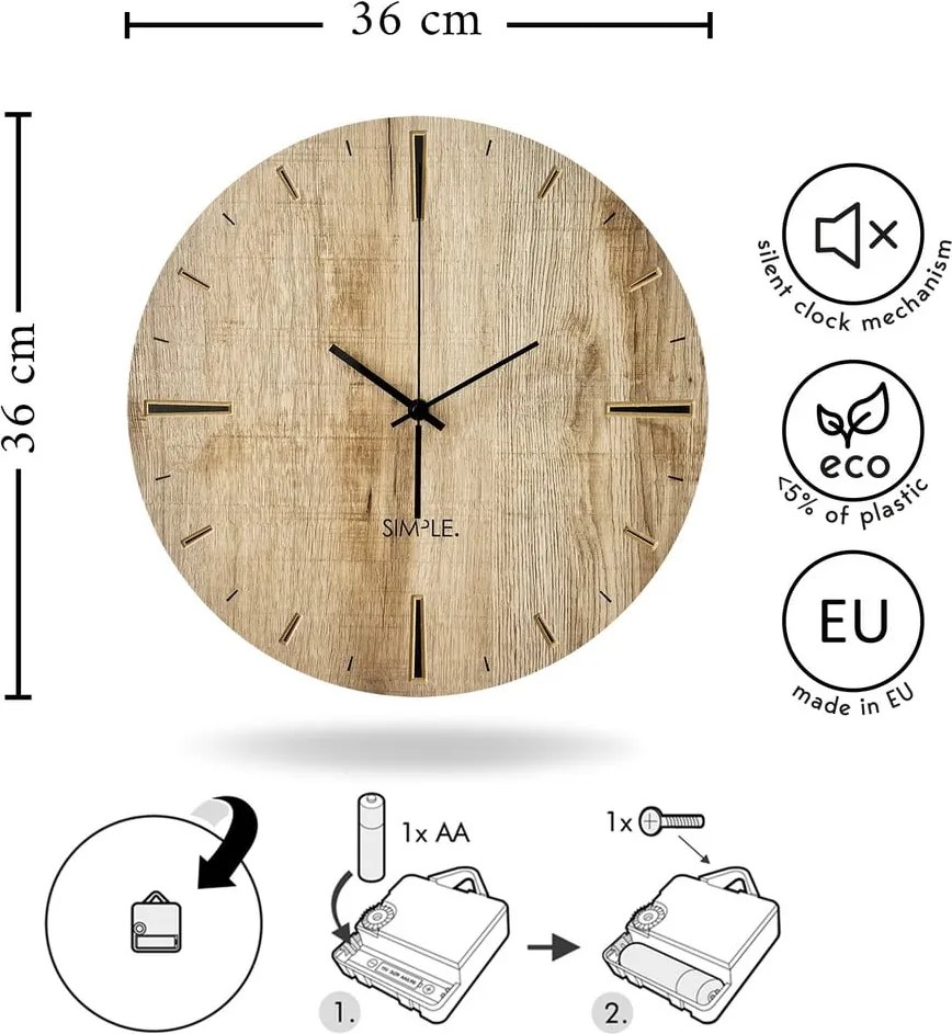 Fali óra ø 36 cm Adam – Styler