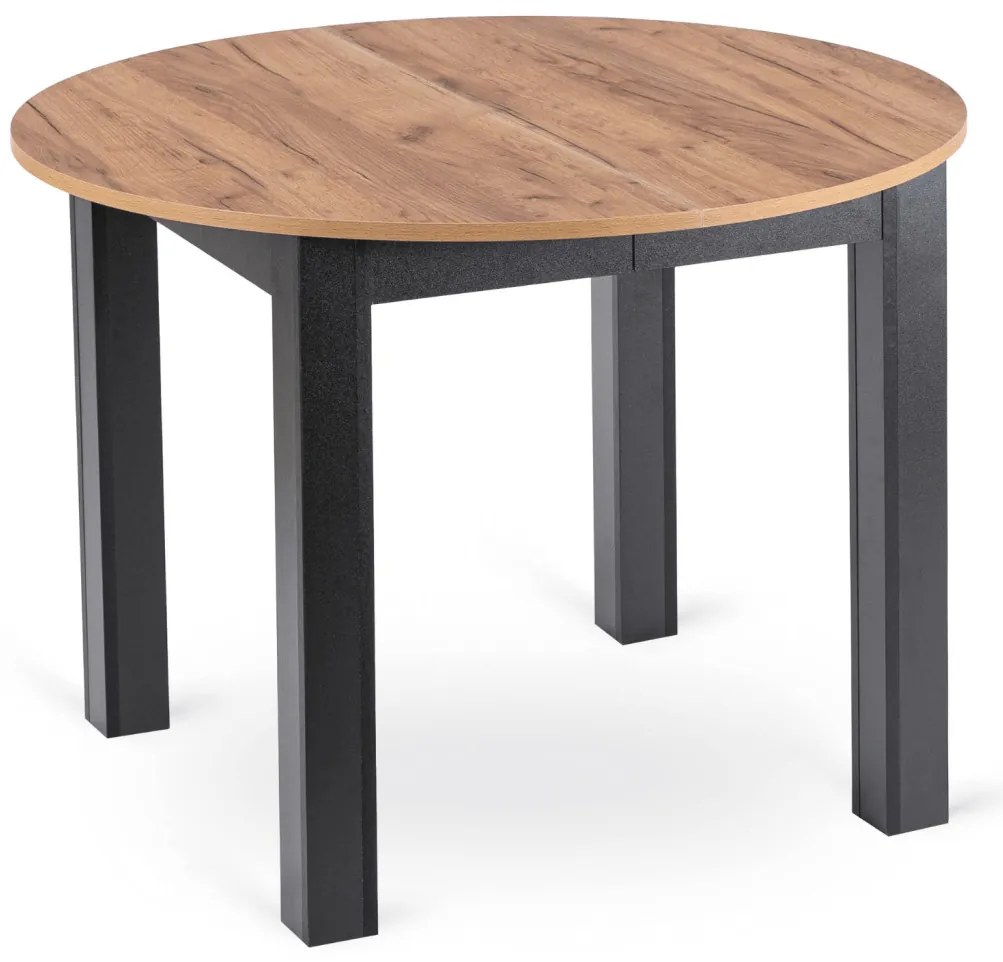 Bővíthető Étkezőasztal Kézműves Tölgy/Fekete Színben. JAMES 103-223 cm