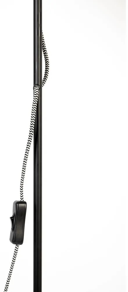 Fekete állólámpa fém búrával (magasság 135 cm) Landon – White Label