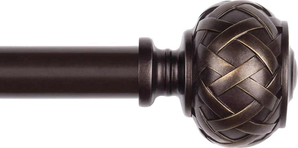 Szximu Kihúzható függönykarnis rúd barna 91-182 cm