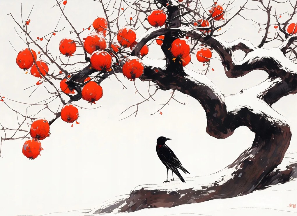 Poszter 55x40cm Holló a fa mellett